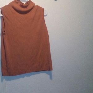 Peachy pink ribbed tank turtleneck